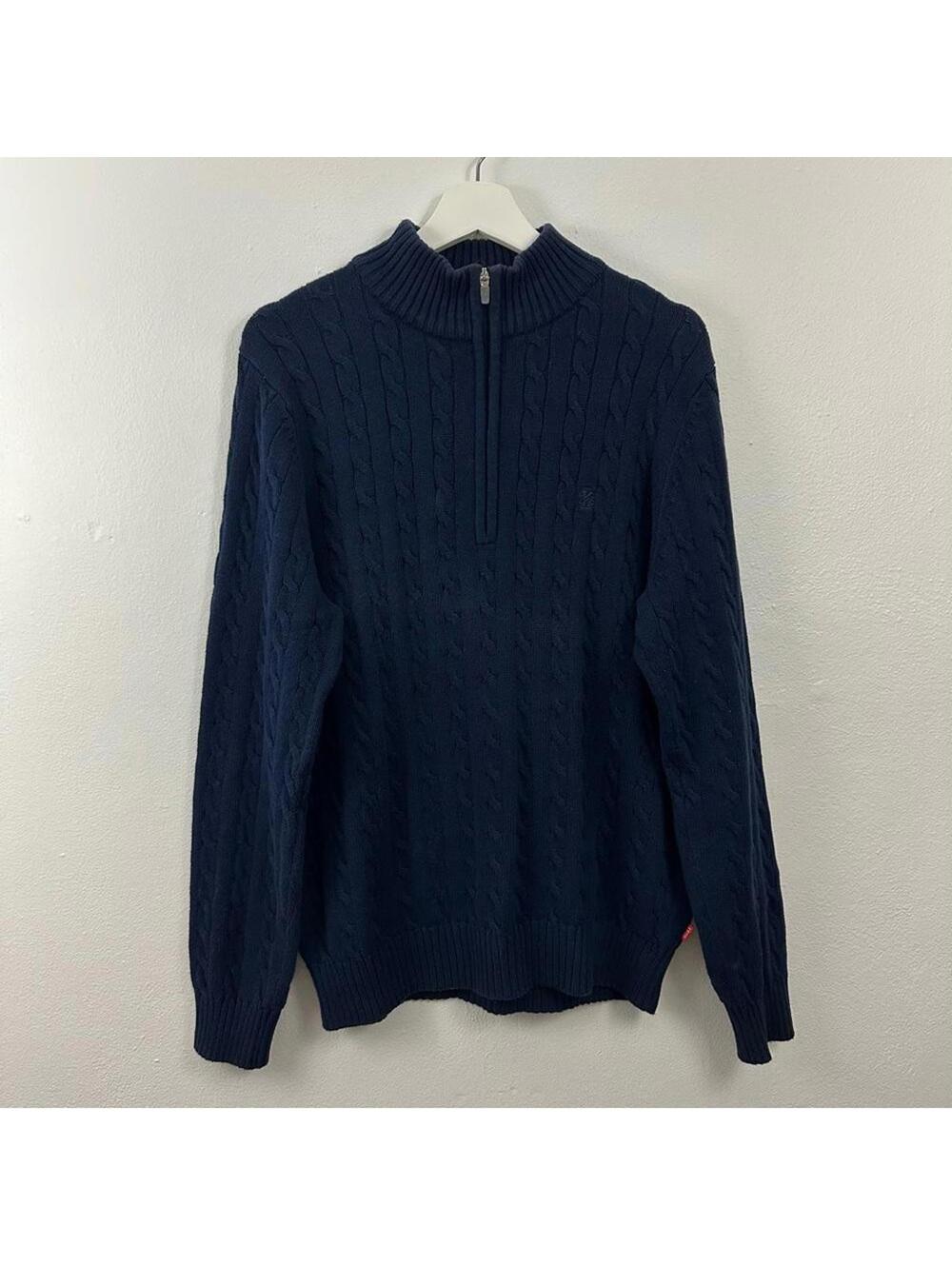 Izod Men’s Blue Quarter Zip Sweatshirt Size M